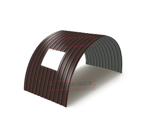 Продольно гнутый профнастил для укрытий конвейеров МП10ПГ-1200, 1,0, в полимерном покрытии