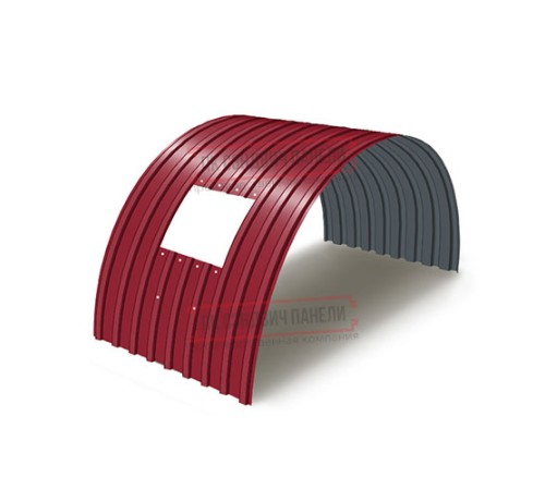 Продольно гнутый профнастил для укрытий конвейеров С17ПГ-1163, 0,5, в полимерном покрытии