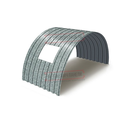 Продольно гнутый профнастил для укрытий конвейеров С17ПГ-1163, 0,7, оцинкованный