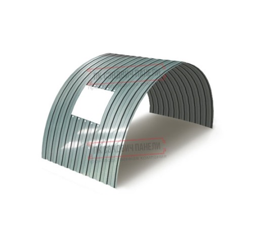 Продольно гнутый профнастил для укрытий конвейеров МП10ПГ-1200, 0,7, нержавеющий