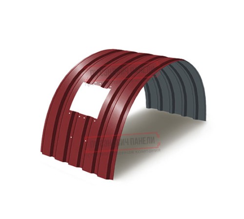 Продольно гнутый профнастил для укрытий конвейеров МП35ПГ-1076, 0,6, в полимерном покрытии
