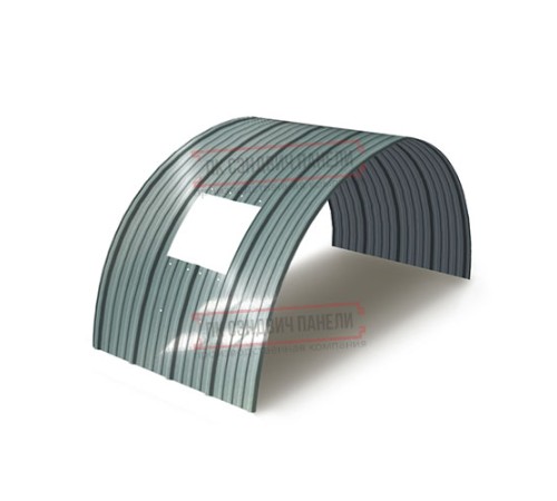 Продольно гнутый профнастил для укрытий конвейеров НС18ПГ-1170, 0,6, нержавеющий