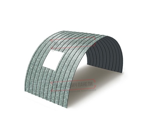 Продольно гнутый профнастил для укрытий конвейеров С10ПГ-1160, 1,0, оцинкованный