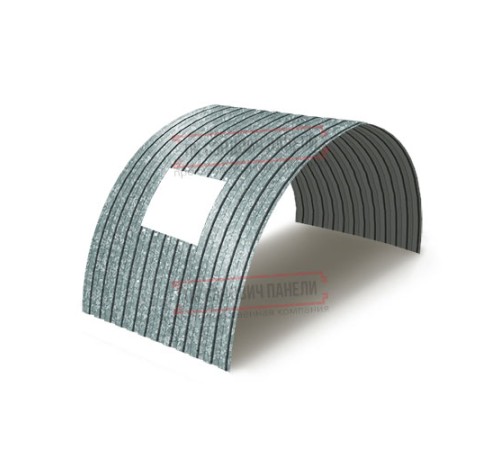 Продольно гнутый профнастил для укрытий конвейеров С8ПГ-1200, 0,8, оцинкованный