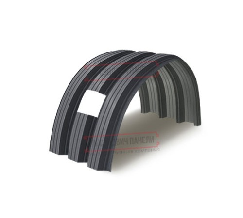 Продольно гнутый профнастил для укрытий конвейеров Н112ПГ-807, 0,9, в полимерном покрытии