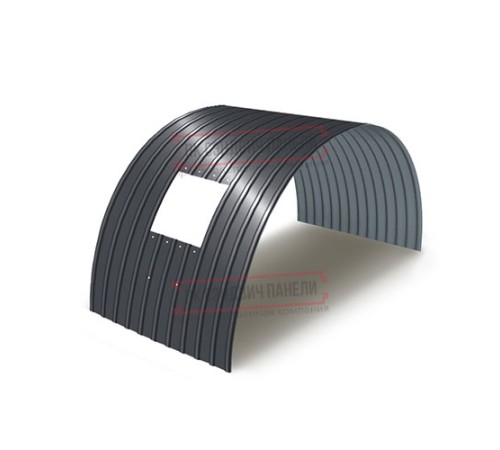 Продольно гнутый профнастил для укрытий конвейеров С18ПГ-1023, 0,9, в полимерном покрытии