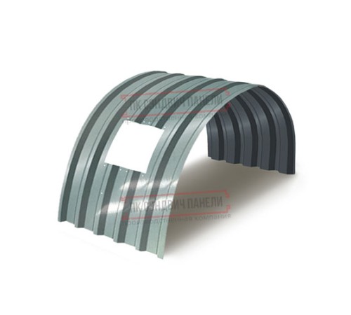 Продольно гнутый профнастил для укрытий конвейеров С44ПГ-1047, 0,7, нержавеющий