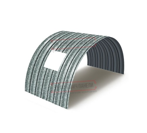 Продольно гнутый профнастил для укрытий конвейеров С15ПГ-1190, 0,8, оцинкованный