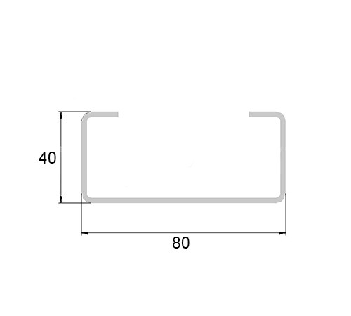 С-образный профиль перфорированный К110 80x40x2500-3,0 мм, оцинкованный