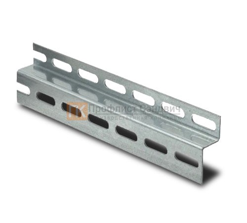 Z-образный профиль перфорированный К239 97x40x2000-2,0 мм, оцинкованный