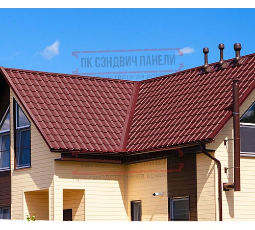 Металлочерепица Экоррей RAL3011 Полиэстер-0.45