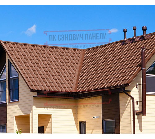 Металлочерепица Экоррей RAL8004 Полиэстер-0.45