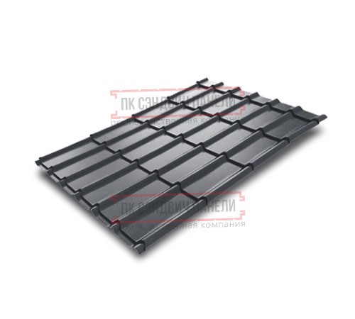 Металлочерепица Экоррей RAL7024 Полиэстер-0.3