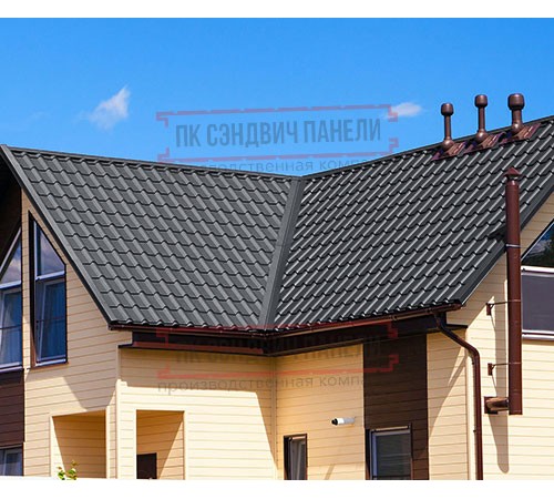 Металлочерепица Экоррей RAL7024 Полиэстер-0.3