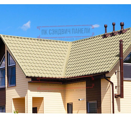 Металлочерепица Экоррей RAL1014 Полиэстер-0.55