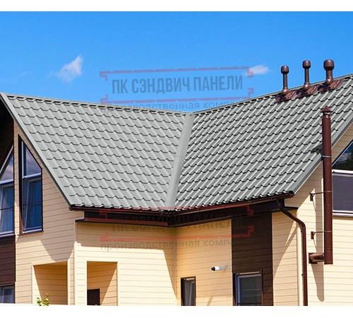 Металлочерепица Экоррей RAL9006 Полиэстер-0.3