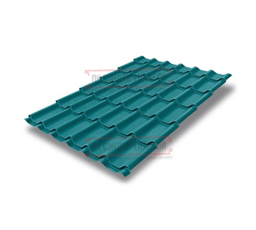 Металлочерепица классик плюс RAL5021 Полиэстер-0.45