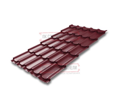 Металлочерепица Квинта плюс RAL3005 Satin-0.5