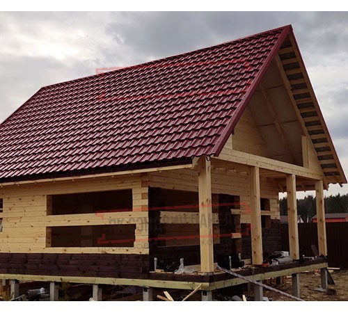 Металлочерепица Квинта плюс RAL3005 Satin-0.5