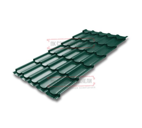 Металлочерепица Квинта плюс RAL6005 Полиэстер-0.45