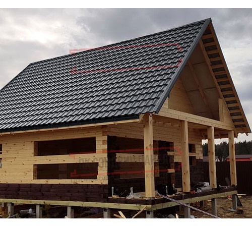 Металлочерепица Квинта плюс RAL7024 Atlas-0.5