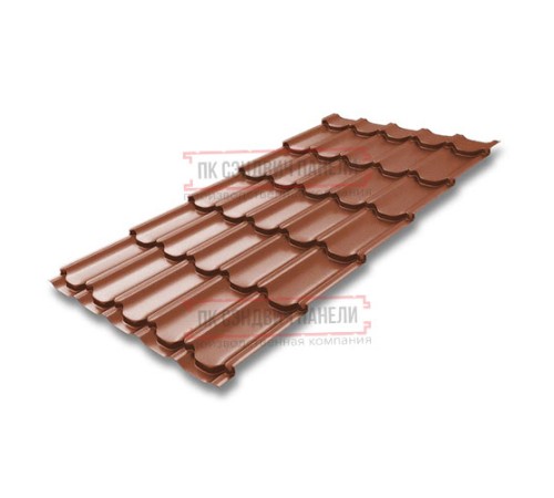 Металлочерепица Квинта плюс RAL8004 Velur-0.5