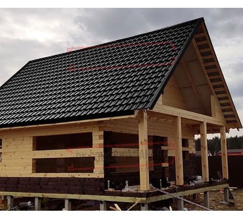 Металлочерепица Квинта плюс RAL9005 Velur-0.5