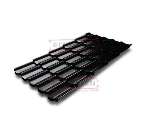 Металлочерепица Квинта плюс 3D RAL9005 Quarzit lite-0,5