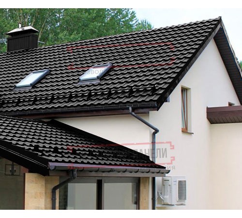 Металлочерепица Квинта плюс 3D RAL9005 Quarzit lite-0,5