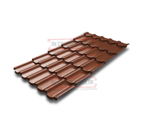 Металлочерепица Квинта плюс 3D RR750 GreenCoat PuRALMatt-0,5