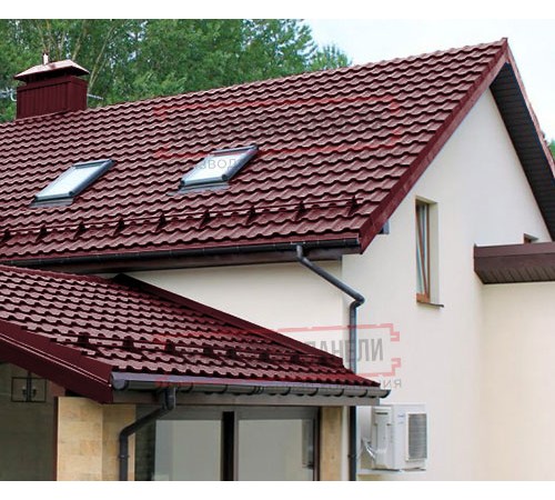 Металлочерепица Квинта плюс 3D RAL3005 Satin-0,5