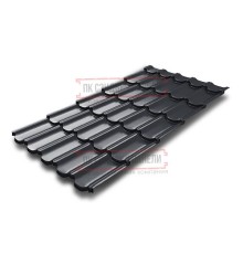 Металлочерепица Квинта плюс 3D RAL7024 Quarzit-0,5