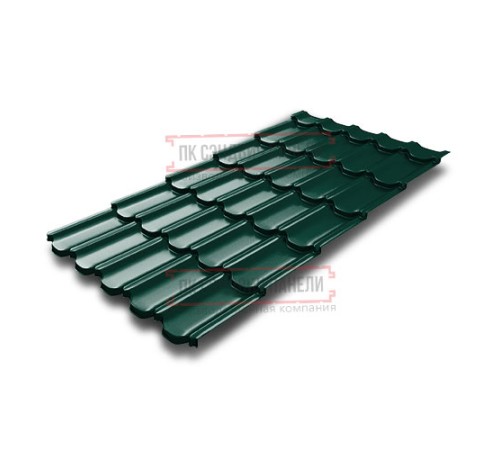 Металлочерепица Квинта плюс 3D RAL6005 Atlas-0,5