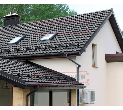 Металлочерепица Квинта плюс 3D RAL7024 Velur 20-0,5