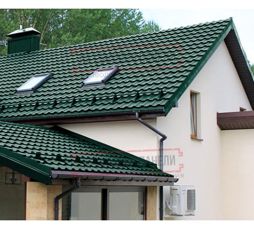 Металлочерепица Квинта плюс 3D RAL6005 Quarzit-0,5