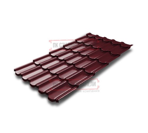 Металлочерепица Квинта плюс 3D RAL3005 Drap-0,45