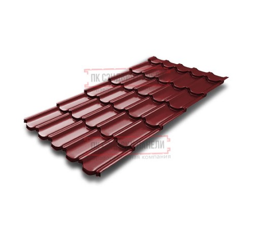 Металлочерепица Квинта плюс 3D RAL3011 Satin-0,5