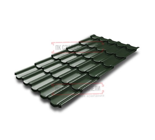 Металлочерепица Квинта плюс 3D RAL6020 Velur 20-0,5