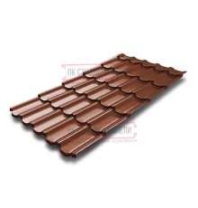 Металлочерепица Квинта плюс 3D RAL8004 Velur 20-0,5