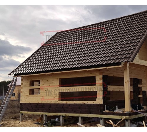 Металлочерепица модульная Квинта Uno 3D RR887 GreenСoat Pural Matt-0,5