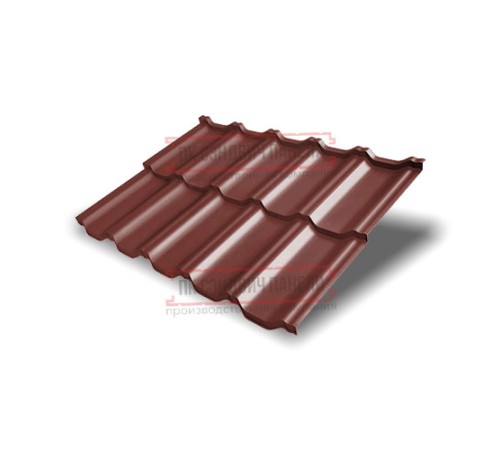 Металлочерепица модульная Квинта Uno 3D RAL3009 Satin-0,5