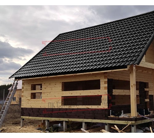 Металлочерепица модульная Квинта Uno 3D RAL9005 Drap-0,45