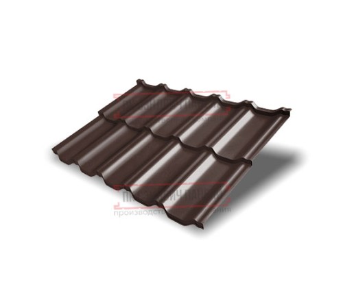 Металлочерепица модульная Квинта Uno 3D RAL8017 Rooftop Matte-0,5