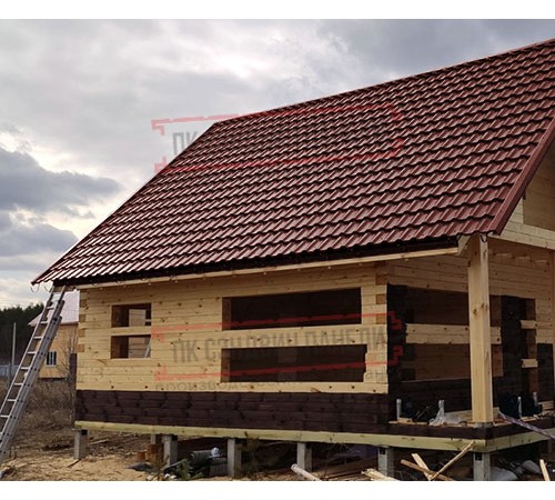 Металлочерепица модульная Квинта Uno 3D RR29 GreenСoat Pural-0,5