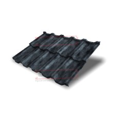 Металлочерепица модульная Квинта Uno 3D Grey Safari-0,45