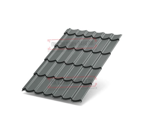 Металлочерепица Ламонтерра XL RAL7005 Полиэстер-0.45