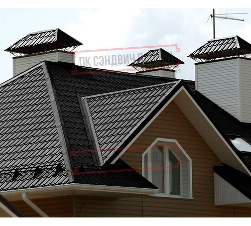 Металлочерепица Макси RAL9005 Viking-0.45