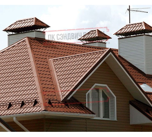 Металлочерепица Макси RAL8004 Norman-0.5