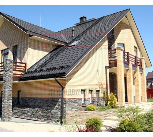 Металлочерепица Ламонтерра XL RAL7024 Полиэстер-0.45