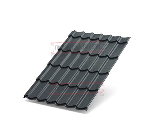 Металлочерепица Ламонтерра XL RAL7024 Полиэстер-0.5